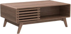 mopio Ensley Dual-Side Storage Coffee Table – Mid Century Modern Fluted Wood - Image 4