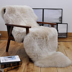 HUAHOO Premium Genuine Sheepskin Rug Linen Real Australia Sheepskin Natural by HUAHOO
