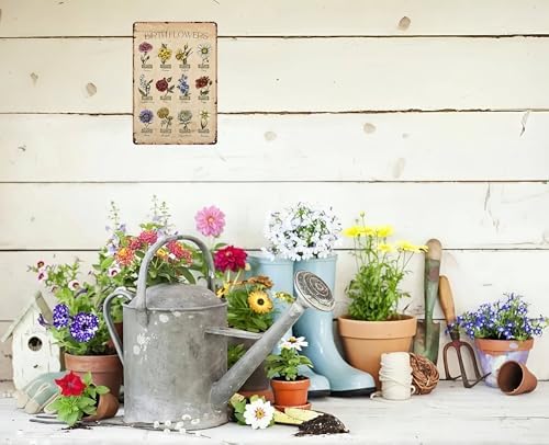 Bestylez Garden Gifts Vintage Gardening Signs Mom Grandma Birth Month Flower Metal Sign for Home Garden Greenhouse Living Room Bedroom Yard Cottage Outdoor Decor 8X12 Inch (3355) - Image 5