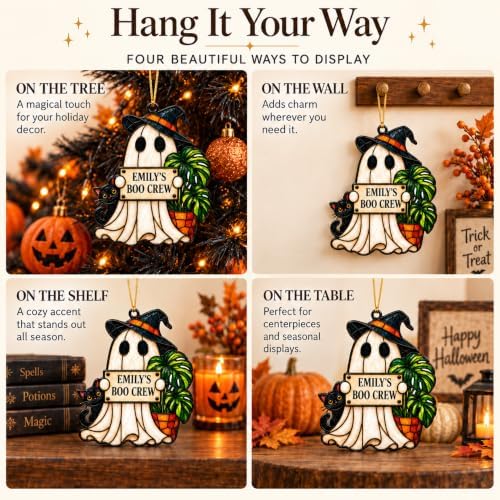 Halloween Ornaments for Tree, Personalized, Ghost Ornament - Image 6