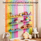 upsimples Floating Shelves for Wall Decor Storage, Multicolor, 6Pcs, 15.7'' - Image 4