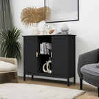 TaoHFE Black Buffet Cabinet, Modern Narrow Sideboard Buffet Cabinet Wooden Side - Image 2