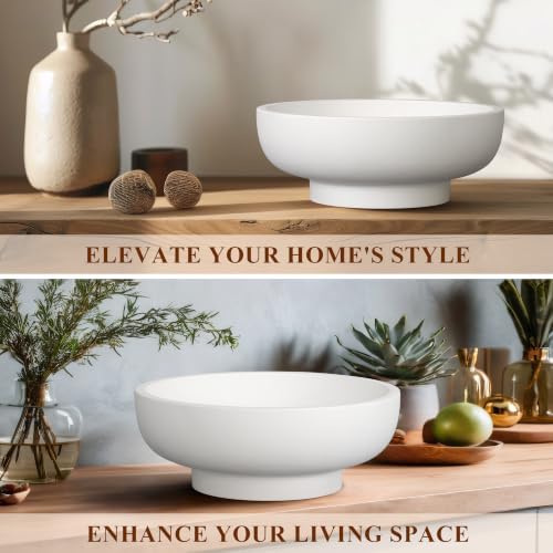 YMXYJM Decorative Resin Bowl, Large Fruit Bowl, White - Image 5