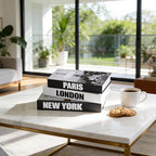 3 PCS Faux Decorative Books for Home Decor-Coffee Table Books Decor-Aesthetic Fake/Faux Books (3-Paris London New York Shipaitu 2-liti) by YOYMJBY