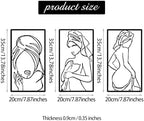 CHENGU 3 Pieces Metal Minimalist Abstract Woman Wall Art Line Drawing Wall Art Decor Single Line Female Home Hanging for Kitchen Bathroom Living Room - Image 4
