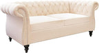 Mid-Century 2 Seater Sofa, Velvet Loveseat - Image 7