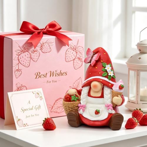 Strawberry Decor Gnome Figurine 6 Inch Cute Garden Decor Gifts - Image 6