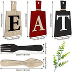 Jetec Cutting Board Eat Sign Set Wall Decor, Red, Black, Beige - Image 3
