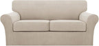 Turquoize 3 Piece Sofa Covers for 2 Cushion Couch Sofa Slipcover Soft Couch by Turquoize