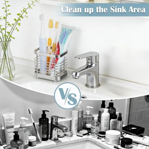 Toothbrush Holder for Bathroom, Stainless Steel Electric Toothpaste Holder - Image 5