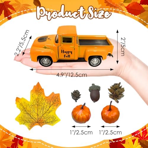 Thanksgiving Fall Decorations Indoor Farmhouse Vintage Metal Truck - Image 2