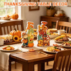 Fall Thanksgiving Table Decor 2 PCS Wooden Fall Scarecrow Turkey Decor - Image 3