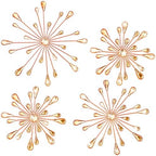 Hicarer 4 Pcs Starburst Wall Decor, Bling Metal Wall Art, Orange - Image 2