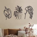 Photect 3 Pcs Metal Wall Art Minimalist Woman Line Decor, Stylish, Black by Photect