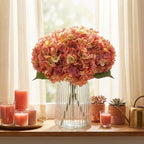 6Pcs 13" Dusty Pink Silk Hydrangea Artificial Flowers - Image 5
