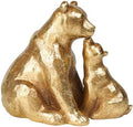 Guichifun Kissing Bear Statues Gold Mother and Baby Resin Figurines by Guichifun