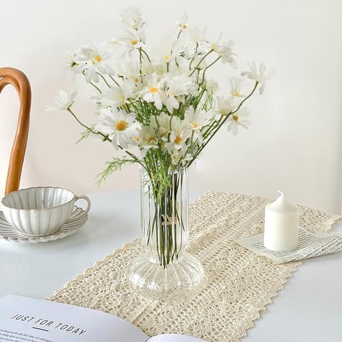 Artificial Daisy Flowers 12Pcs Artificial Flowers Silk Daisies with Stems Real Look for Home Wedding Garden Vase Decor (White) - Image 4