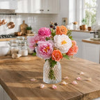 Fall Flower Arrangements with Vase Artificial Peony Home Decor - Image 4
