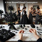 JOHOUSE 30PCS Black Faux Roses, Gothic Artificial Flowers Decor - Image 5