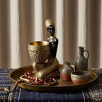 Lescafita African Tribal Woman Seated Statue with Basket - Image 6