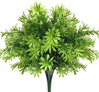 CATTREE Artificial Plants, Plastic Shrubs Faux Flowers Fake Grass Leaves Simulation Greenery Bushes Indoor Outdoor Home Garden Office Yard Verandah Wedding Decoration Planter Filler - 2 Bundles by CATTREE