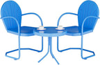 3 Pieces Patio Bistro Set, Retro Metal Outdoor Seating Conversation, 2 C-Spring - Image 7