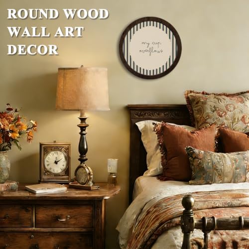 CFFJLHN Vintage Christian Bible Verses Wall Art Round Wooden Decor - Image 2