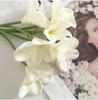 10 pcs White Artificial Plumeria Flowers with Stems, Real Touch,13inch - Image 4