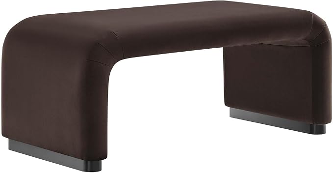 Modway EEI-6735-BLK-CHB Koda Performance Velvet Waterfall Ottoman by Modway