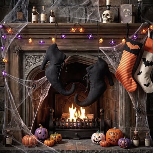 Suhine 12 Inch Large Vintage Halloween Witch Shoes Wall Hanging Decoration - Image 3