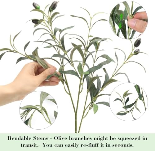 32in 10PCS Artificial Olive Branches Long Thicken Faux Tree Stems - Image 6