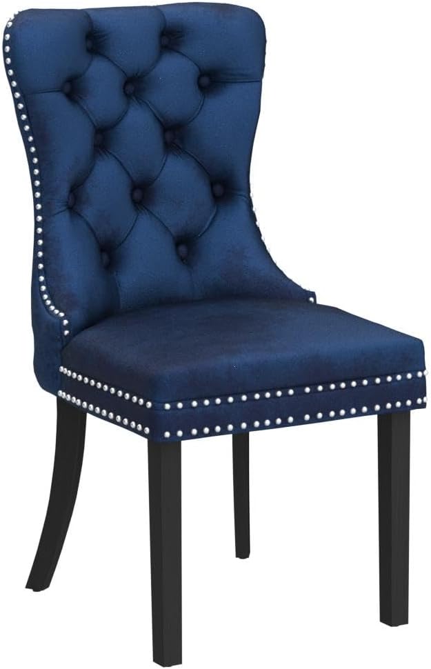 KCC Velvet Dining Chairs Set of 4, Upholstered High-end Tufted Dining Room Chair - Image 5