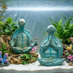 Sea Turtle Decor 2 Pack, 4 Inch Yoga Figurines for Zen Garden Shelf - Image 6