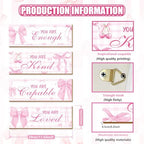 4 Pcs Pink Bow Wall Decor, Pink Room Decor for Teen Girls, Inspirational Positive Affirmations Wooden Wall Art Decor, Coquete Wall Hanging Signs for Bathroom Apartment - Image 2