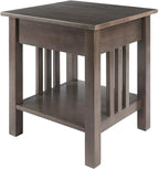 Pemberly Row Transitional Solid Wood Storage End Table, Oyster Gray Finish - Image 8