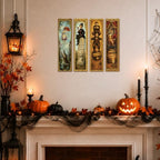 Vintage Halloween Sign,4 Pcs Halloween Hanging Signs,Rustic Wood Wall Decor - Image 5