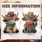 Wesiti 2 Pcs Highland Cow Figurines, Cowboy Western Resin Statue Set - Image 3