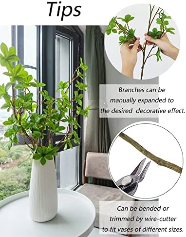 Heleze Artificial Greenery Stems Faux Branches with Leaves for Vase Fake Plants for Home Decor Indoor 26.3 Inch 3 PCS - Image 4