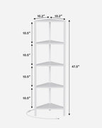 TUTOTAK Corner Shelf with LED Light, 5-Tier Corner Bookshelf - Image 2
