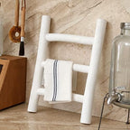 FUIN Tea Towel Ladder, Mini Rustic Solid Wood Decorative Ladder, White - Image 6
