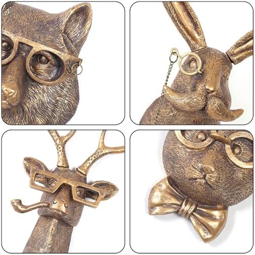 Joogour Head Wall Mount Decor,Resin Animal Sculptures，Art Deco Wall Hanging Decoration for Living Room Bedroom Officeroom Gift (Rabit) - Image 3