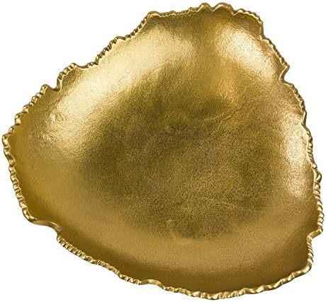 Red Co. 12” Decorative Antique Golden Allure Torn Metal Centerpiece Bowl with Sculpted Edges - Image 2
