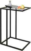 C Table Glass End Table, Couch Side Table, Tempered Glass Snack Side Table by Easy+Paws