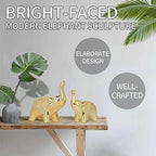 prosfalt A Pair Elephant Statue Home Decor,Modern Style Figurines,Sculpture for Office Desktop Bookshelf Living Room (Ceramics Gold) - Image 6