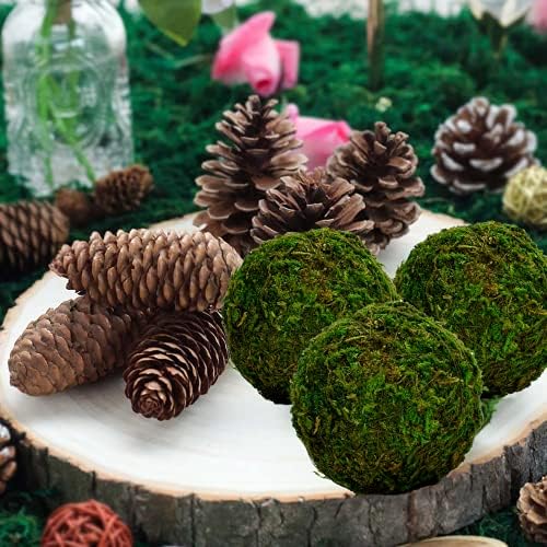 BYHER Natural Green Moss Decorative Ball,Handmade (3.5"-Set of 6) - Image 5