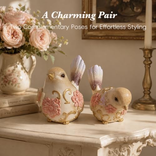 Stylor Bird Figurines Home Decor Set of 2 - Image 2