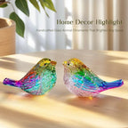 2 Pcs Multicolor Crystal Bird Figurines Handmade Home Decor - Image 4