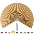 ChumDecor Bamboo Fan Wall Decor, Japanese Wall Fan Decoration, Ivory 40 in by ChumDecor