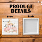 Fall Pink Pumpkin Floral Wood Box Sign Desk Decor 5X5 - Image 7