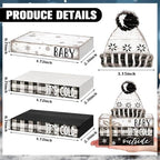 Geelin 4 Pcs Winter Cozy Table Decoration Wooden Book Stack Sign - Image 3